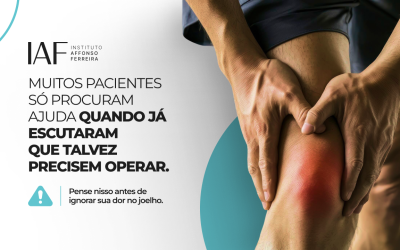 Muitos pacientes só procuram ajuda quando já escutaram que talvez precisem operar. Pense nisso antes de ignorar sua dor no joelho.